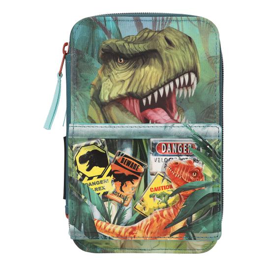 Dino World Triple Filled Pencil Case - Danger