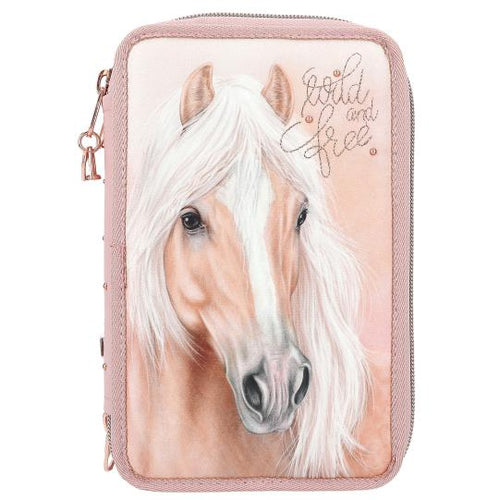 Miss Melody Triple Filled Pencil Case Romantic (horse head)