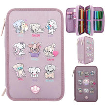 Load image into Gallery viewer, Top Model Triple Filled Pencil Case - Doggy LED