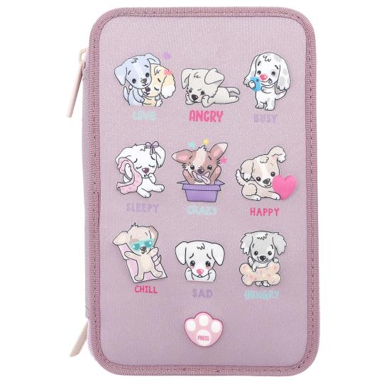 Top Model Triple Filled Pencil Case - Doggy LED