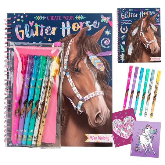 Miss Melody Create Your Glitter Horse w/Pen