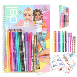 Top Model Colouring Book with Stickers, Pen & Pencil Set