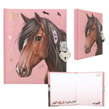 Load image into Gallery viewer, Miss Melody Diary with Heart Lock &amp; Key (Brown Horse)