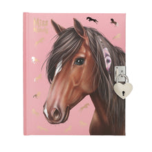 Load image into Gallery viewer, Miss Melody Diary with Heart Lock &amp; Key (Brown Horse)