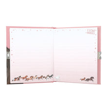 Load image into Gallery viewer, Miss Melody Diary with Heart Lock &amp; Key (Brown Horse)