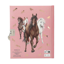 Load image into Gallery viewer, Miss Melody Diary with Heart Lock &amp; Key (Brown Horse)