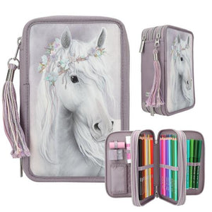 Miss Melody Triple Filled Pencil Case - Fantasy Horse