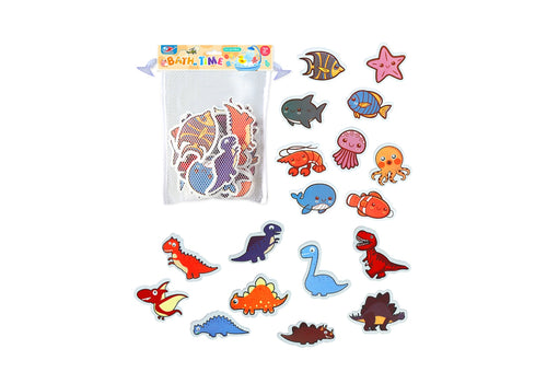 Dinosaur & Marine Animals Bath Toys 18pc   ^