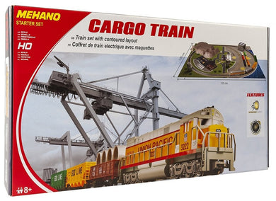 Cargo Train Set Diesel with Layout Oval (HO scale) (Mehano)