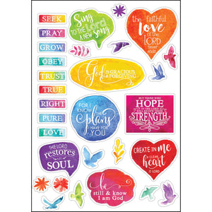 Bible Journaling Stickers 3 x Sheets