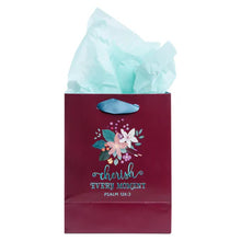 Load image into Gallery viewer, Gift Bag Small Happy Birthday (Maroon with Flowers)