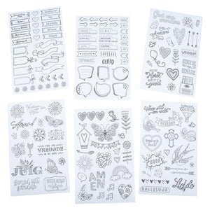 Colouring Journaling Stickers Afr (Inkleurplakkers) (+140pc)