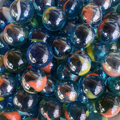 Glass Marbles - Blue Wave (20xSml; 1xLrg)