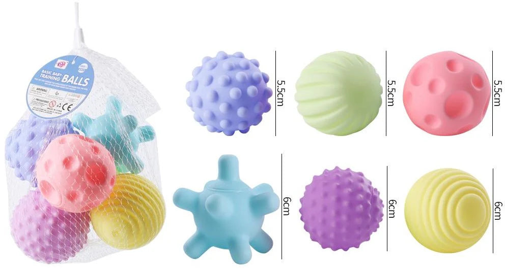 Tactile Balls 6pc (Squeaking Balls in Net)