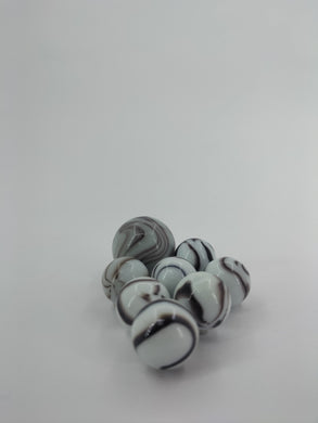 Glass Marbles - Panda (20xSml; 1xLrg)