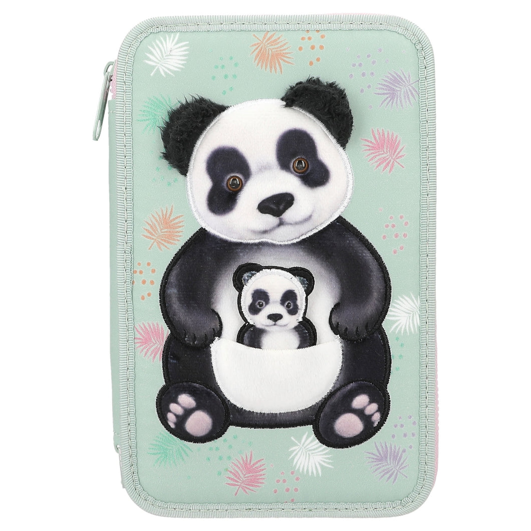 Top Model Triple Filled Pencil Case - Panda