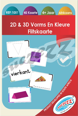 2D & 3D Vorms & Kleure Flitskaarte 40pc