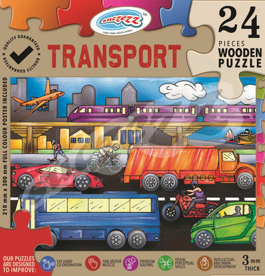 Puzzle 24pc Transport (Wooden)