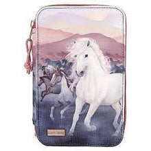 Load image into Gallery viewer, Miss Melody Triple Filled Pencil Case Night Horses