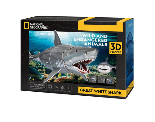 Puzzle 3D Great White Shark 72pc (National Geographic)