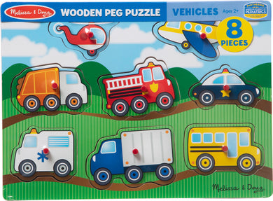 Vehicle Peg Puzzle 8pc