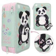 Load image into Gallery viewer, Top Model Triple Filled Pencil Case - Panda