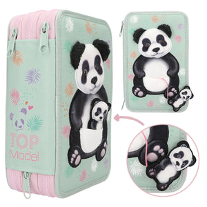 Top Model Triple Filled Pencil Case - Panda