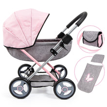 Load image into Gallery viewer, Cosy Doll&#39;s Pram with Bag &amp; Accessories (Pink)