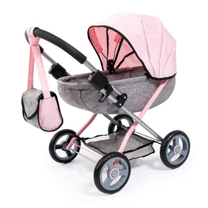 Cosy Doll's Pram with Bag & Accessories (Pink)