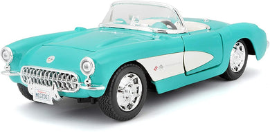 Chevrolet Corvette 1957 (scale 1 : 24) (turquoise & white)