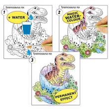 Load image into Gallery viewer, Dino World Water Colouring Book with Magic Brush