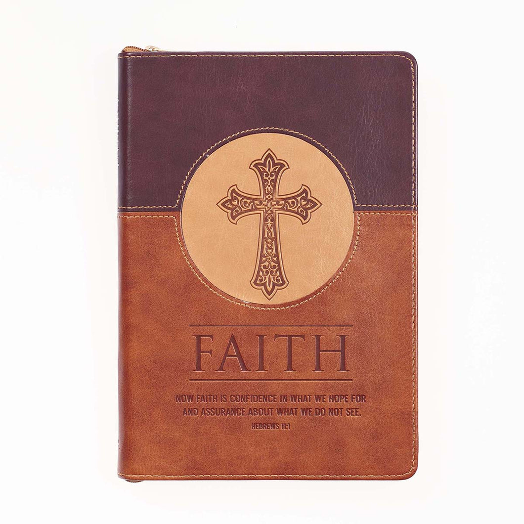 Faith Cross (Hebrews 11:1) Two Tone Journal (Brown)