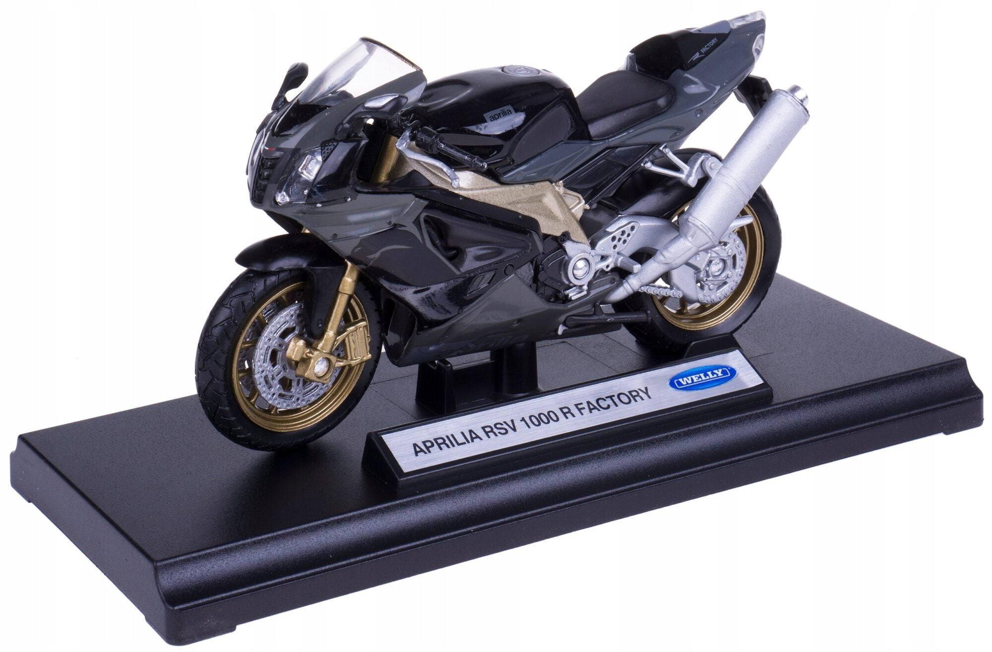 Die cast 1/24 Moto Aprilia RSV 1000R Action Figure Black