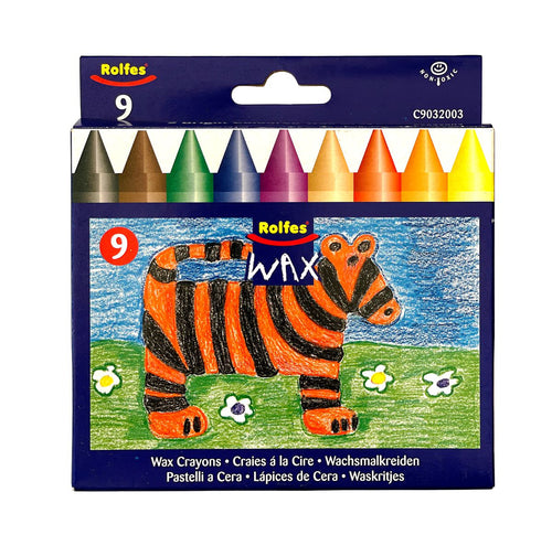 Rolfes 9pce Wax Crayons Jumbo